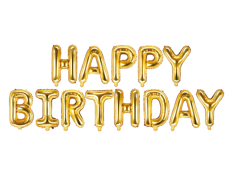 Happy Birthday! Schriftzug 3,4m x 35 cm | Gold