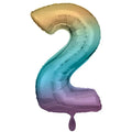 Zahl 2 Regenbogen | Größe 86 cm |  XXL Folienballon