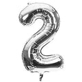 Zahl 2 Silber | Größe 86 cm | XXL Folienballon (Kopie)