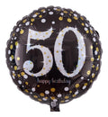 50 Happy Birthday! Größe 43 cm | Schwarz