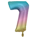 Zahl 7 Regenbogen  | Größe 86 cm |  XXL Folienballon
