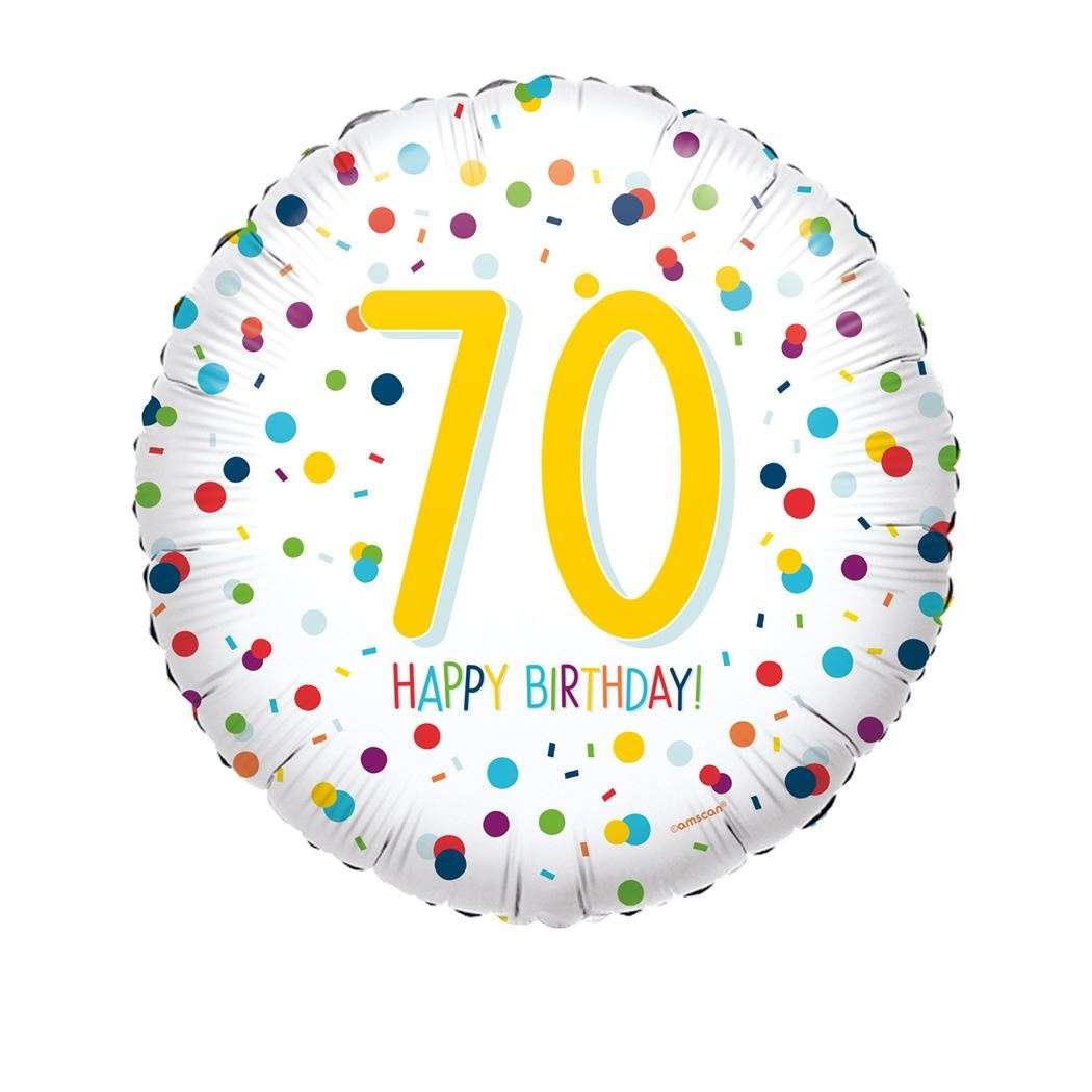 70 Happy Birthday! Größe 43 cm | Bunt