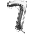Zahl 7 Silber | Größe 86 cm | XXL Folienballon