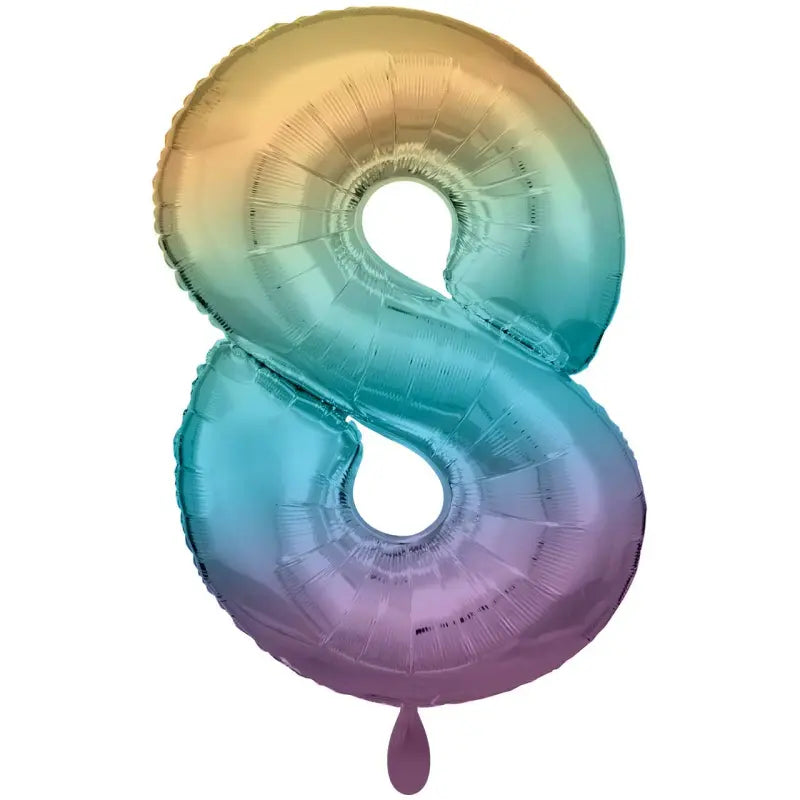 Zahl 8 Regenbogen  | Größe 83 cm |  XXL Folienballon