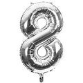 Zahl 8 Silber | Größe 86 cm | XXL Folienballon