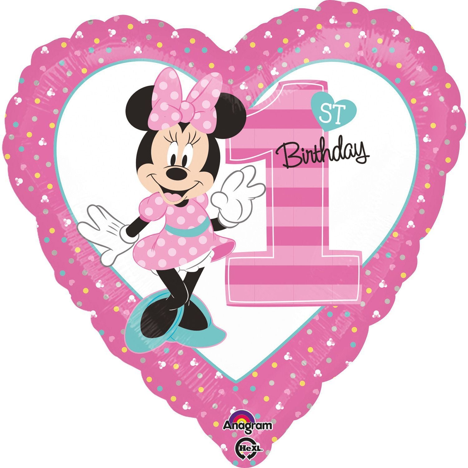 Minnie Mouse 1st Birthday ! Größe 48 cm | Herz