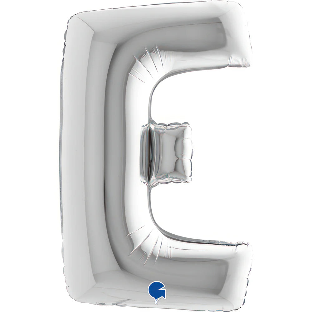 Riesenbuchstabe Folienballon 86 cm | Silber | E