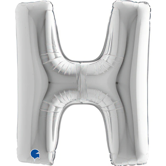 Riesenbuchstabe Folienballon 97 cm | Silber | H