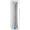 Riesenbuchstabe Folienballon 100 cm | Silber | I