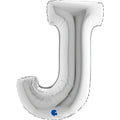 Riesenbuchstabe Folienballon 103 cm | Silber | J