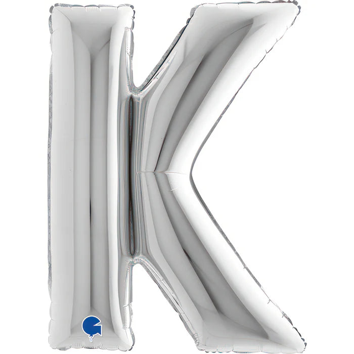 Riesenbuchstabe Folienballon 83 cm | Silber | K