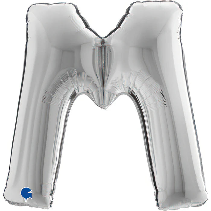 Riesenbuchstabe Folienballon 113 cm | Silber | M