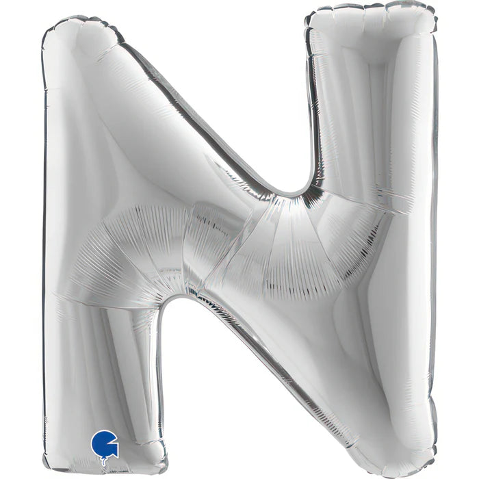Riesenbuchstabe Folienballon 114 cm | Silber | N