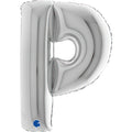 Riesenbuchstabe Folienballon 81 cm | Silber | P