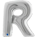 Riesenbuchstabe Folienballon 86 cm | Silber | R