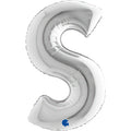 Riesenbuchstabe Folienballon 114 cm | Silber | S