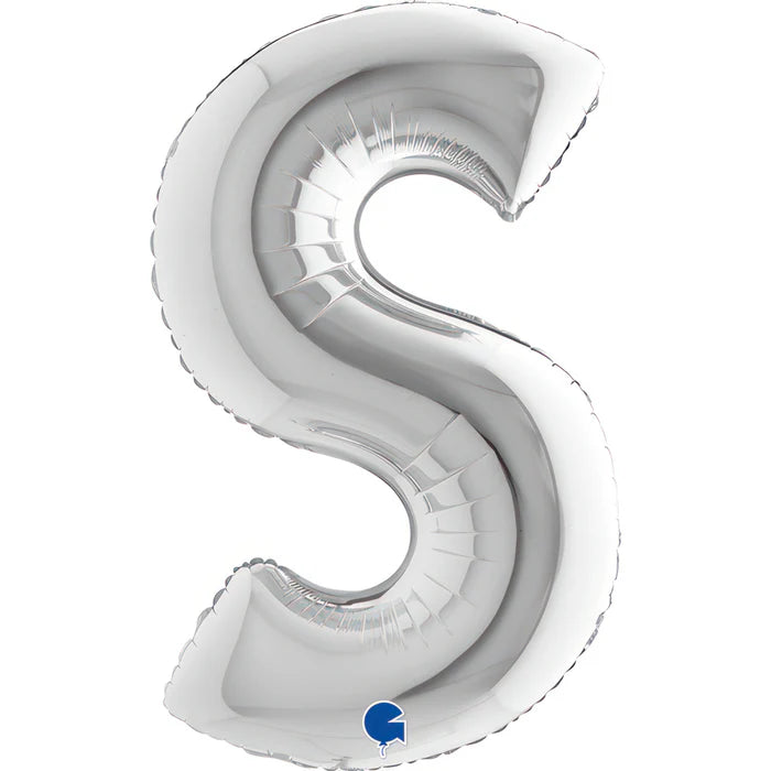 Riesenbuchstabe Folienballon 114 cm | Silber | S