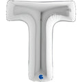 Riesenbuchstabe Folienballon 103 cm | Silber | T