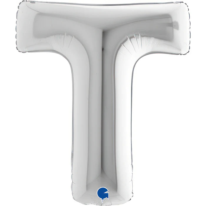 Riesenbuchstabe Folienballon 103 cm | Silber | T