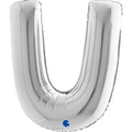 Riesenbuchstabe Folienballon 114 cm | Silber | U