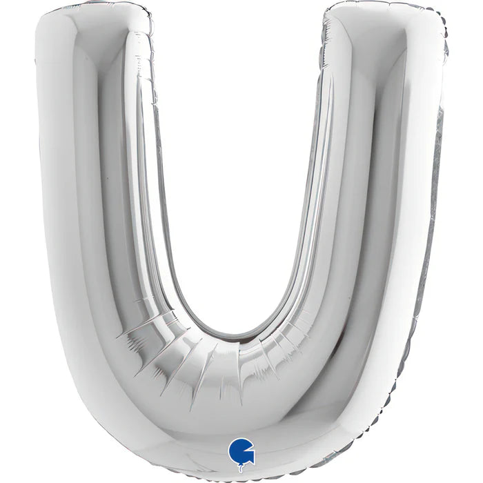 Riesenbuchstabe Folienballon 114 cm | Silber | U