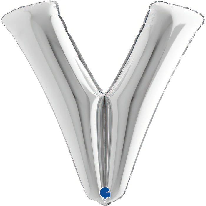 Riesenbuchstabe Folienballon 86 cm | Silber | V