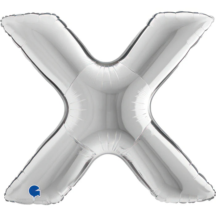 Riesenbuchstabe Folienballon 88 cm | Silber | X