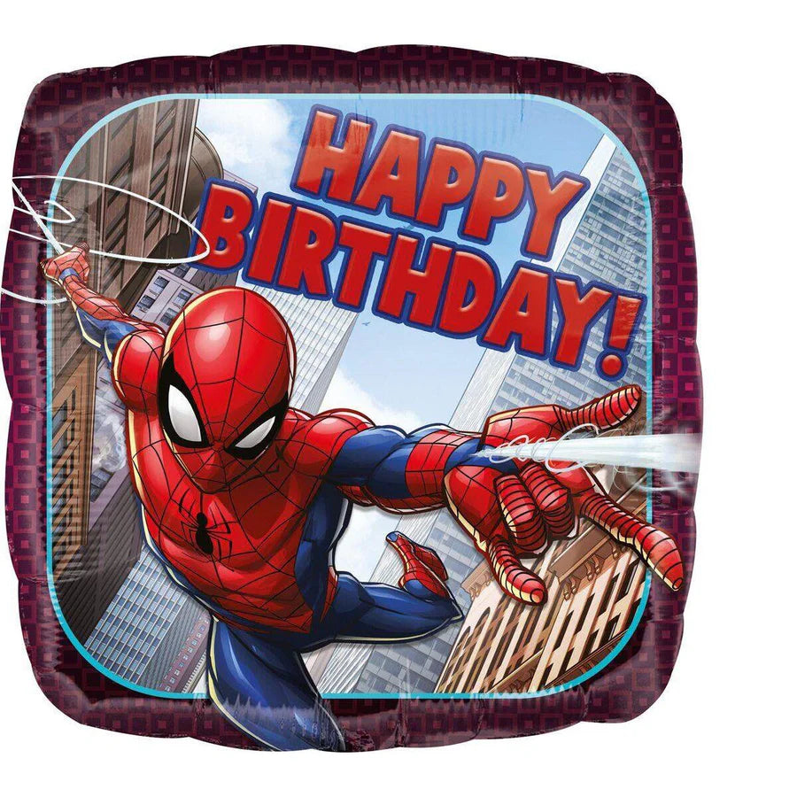 Spider Man Happy Birthday! Größe 43 cm | Eckig