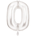 Zahl 0 Satinweiß | Größe 86 cm | XXL Folienballon