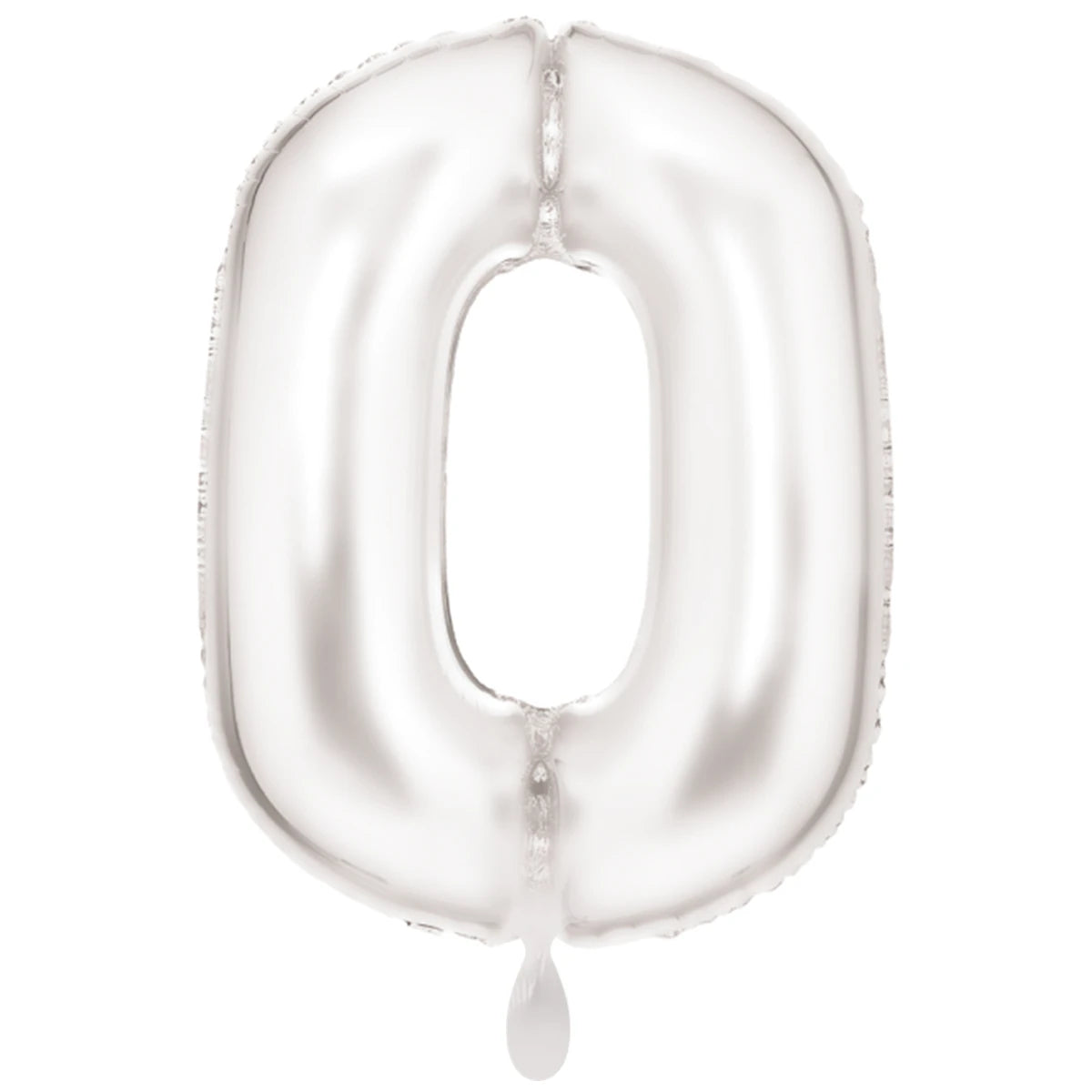 Zahl 0 Satinweiß | Größe 86 cm | XXL Folienballon