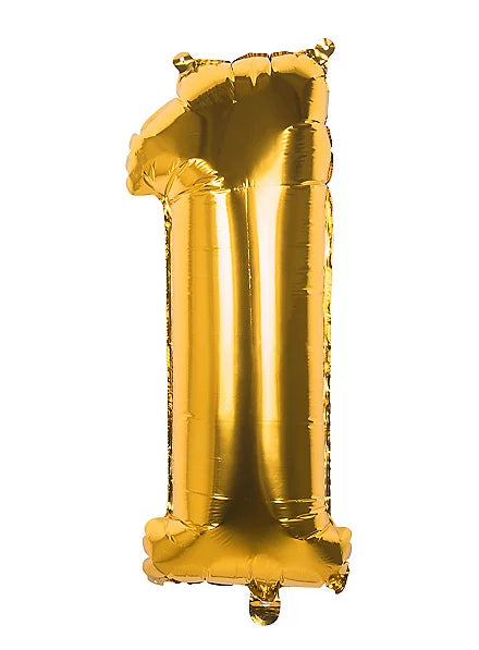 Zahl 1 Gold | Größe 86 cm | XXL Folienballon