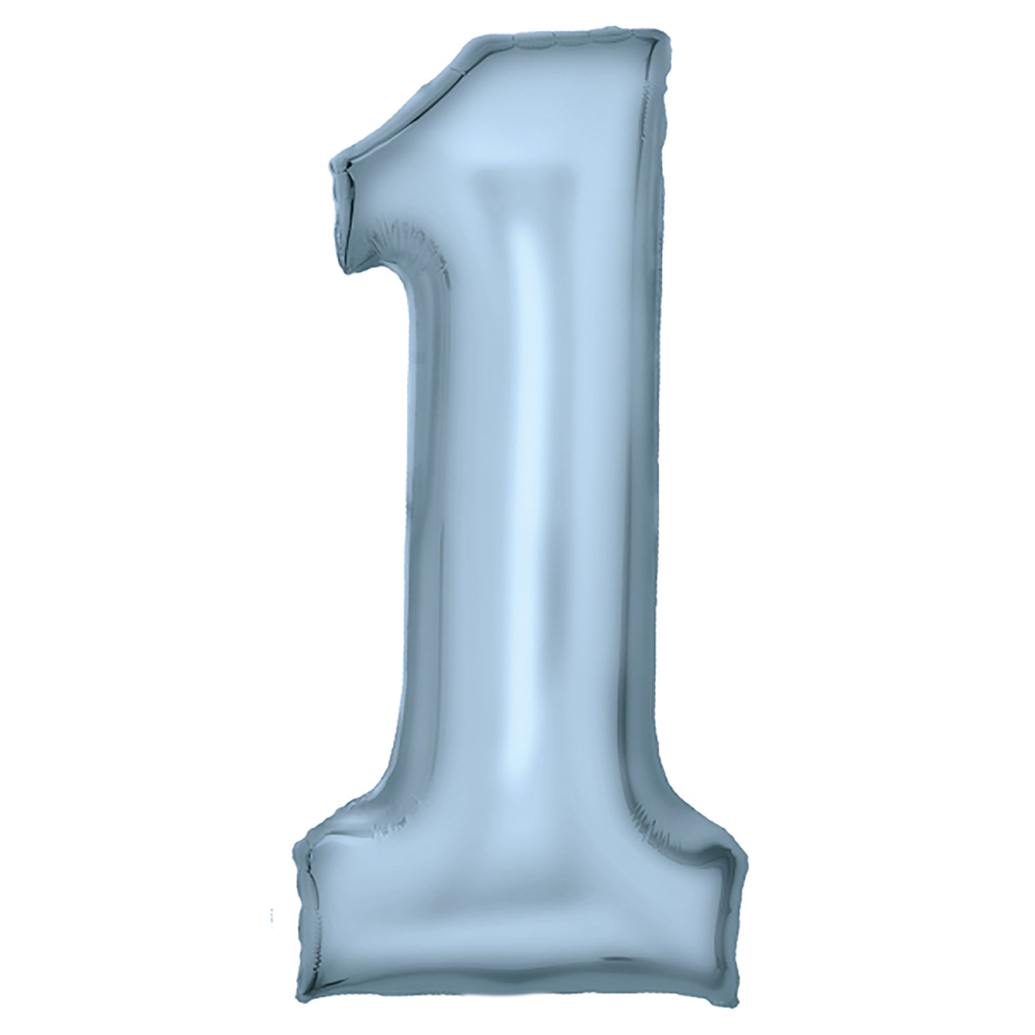 Zahl 1 Pastell Blau | Größe 86 cm | XXL Folienballon
