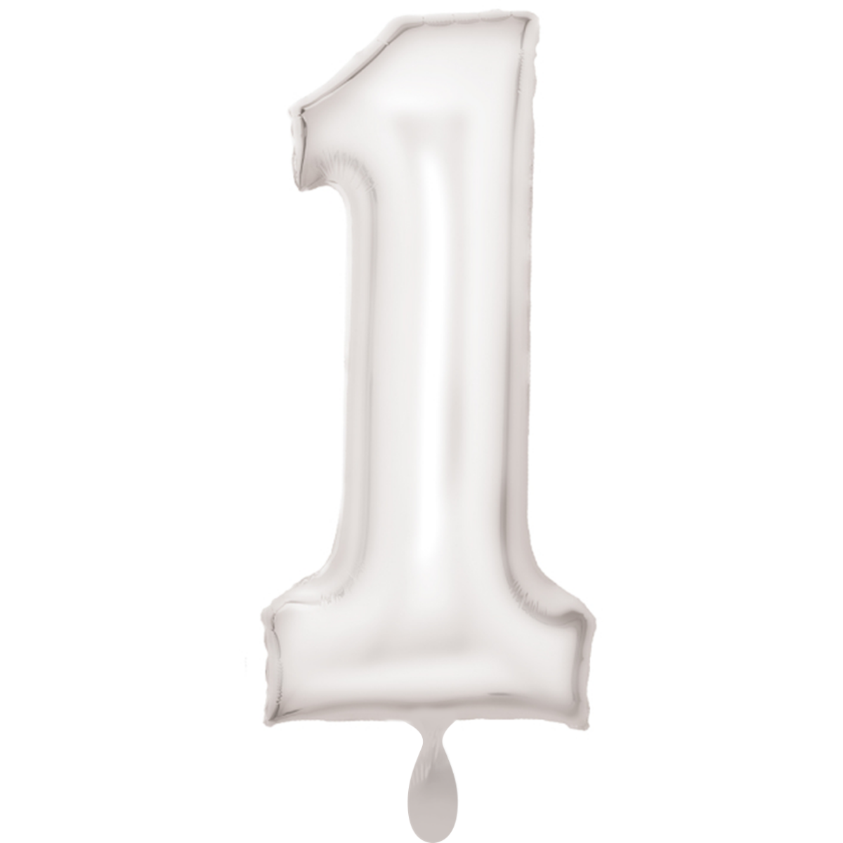 Zahl 1 Satinweiß | Größe 86 cm | XXL Folienballon