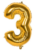 Zahl 3 Gold | Größe 86 cm | XXL Folienballon