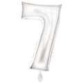 Zahl 7 Satinweiß | Größe 86 cm | XXL Folienballon