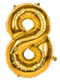 Zahl 8 Gold | Größe 86 cm | XXL Folienballon
