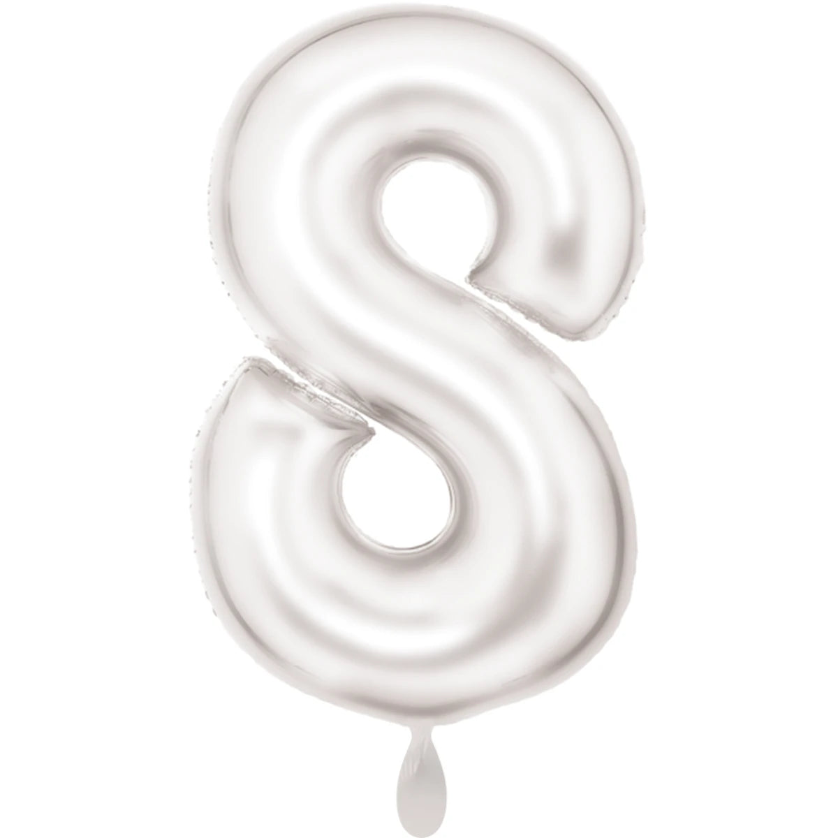 Zahl 8 Satinweiß | Größe 86 cm | XXL Folienballon