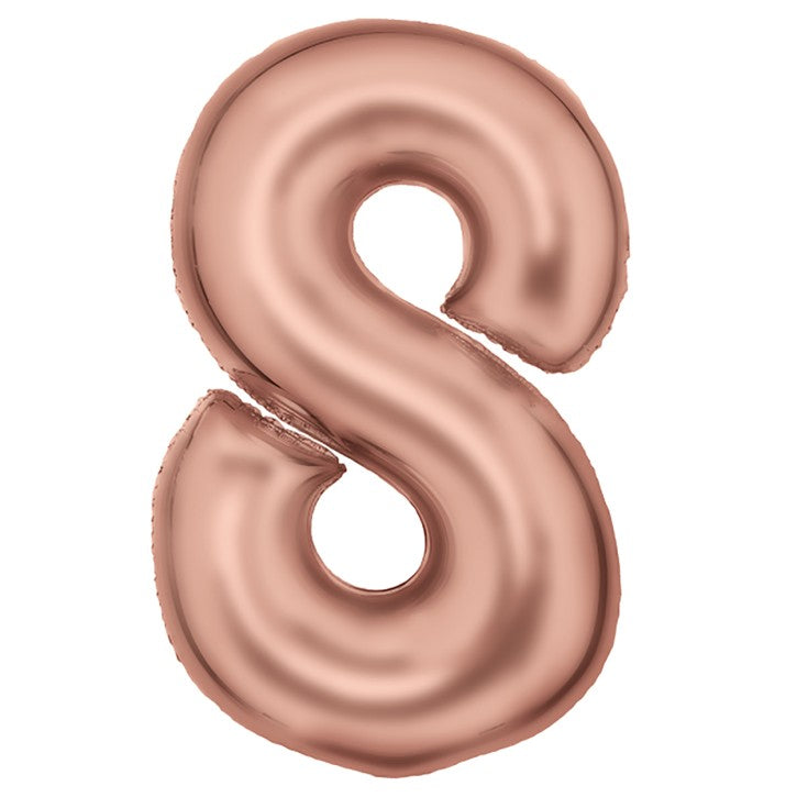 Zahl 8 Roségold | Größe 86 cm | XXL Folienballon