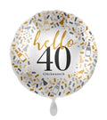 40 Hello Glückwunsch ! Größe 43 cm | Bunt
