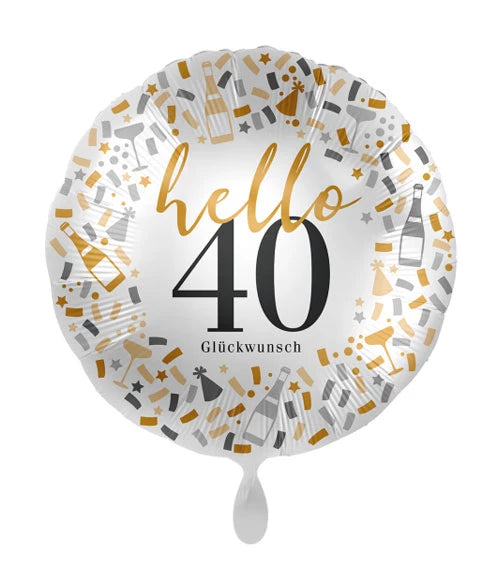 40 Hello Glückwunsch ! Größe 43 cm | Bunt