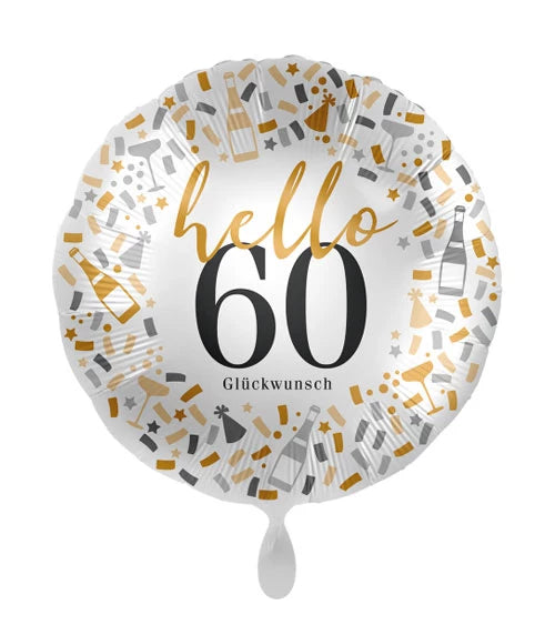 60 Hello Glückwunsch ! Größe 43 cm | Bunt (Kopie)