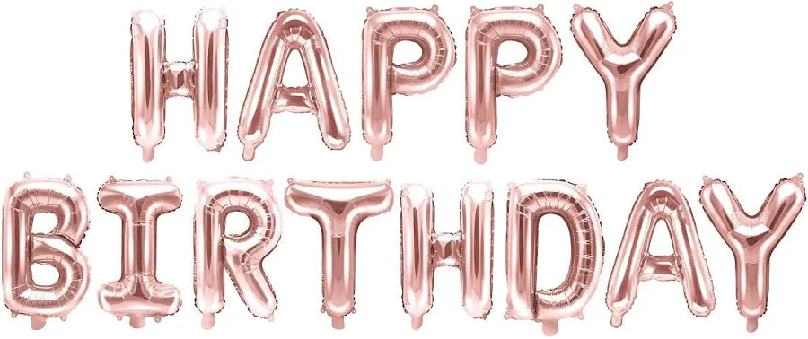 Happy Birthday! Schriftzug 3,4m x 35 cm | Rosé Pastell